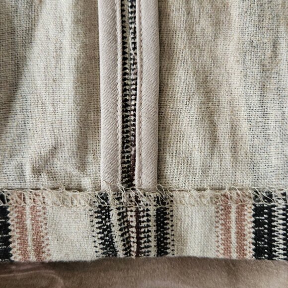 NYCC Linen Blend Striped Blazer Jacket M Roll Tab Sleeves - Picture 8 of 8